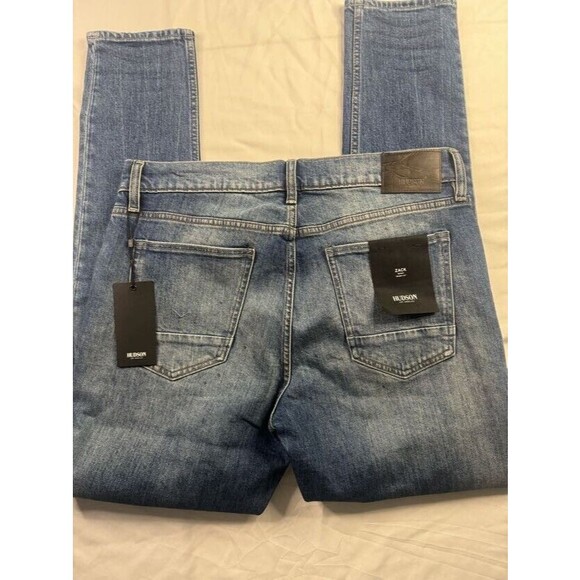 Hudson NWT Zack Skinny Jean Mens size 34x32 Gallery Distressed Ripped Splatter - Picture 10 of 14